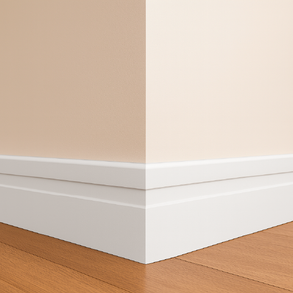 10 Barras 1m Rodapé Friso Moldura 100x10cm Branco Alut - ALUT