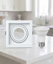 Kit 10 Spot de Embutir Recuado com Lâmpadas Par20 3000K Branco Quente Alut