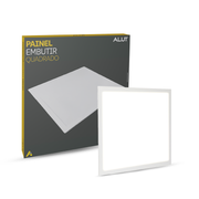 Painel de Teto Led Plafon 18w 6500k Bivolt Embutir Quadrado Branco Alut