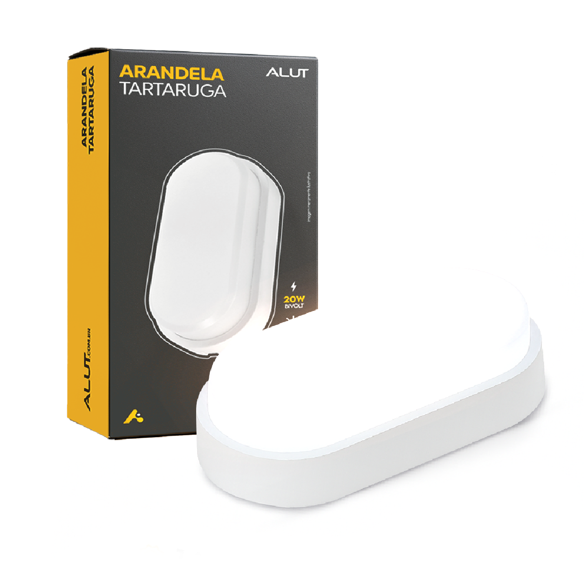Arandela Led Tartaruga 20w 3000K Branco Quente IP65 Bivolt Branco Alut - ALUT