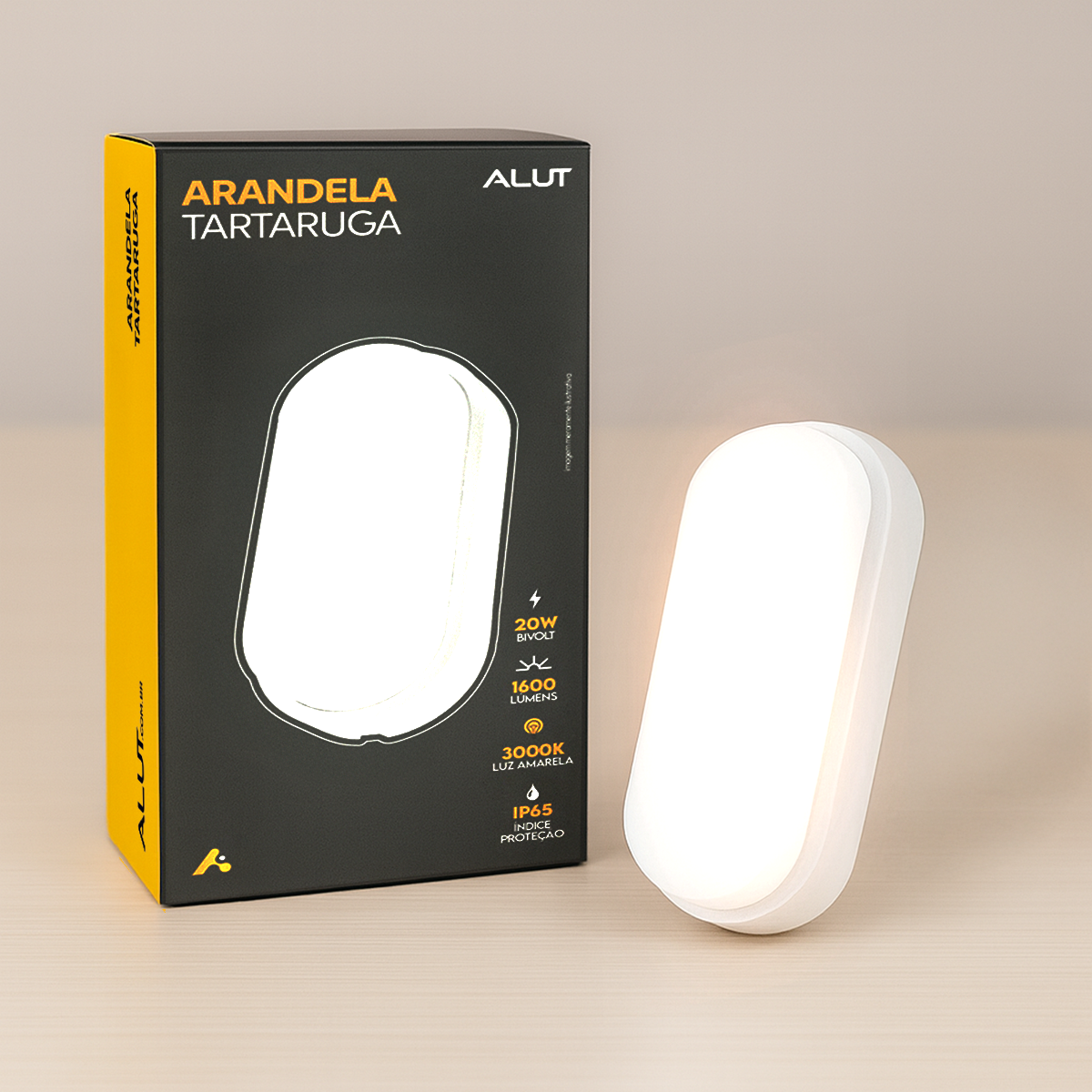 Arandela Led Tartaruga 20w 3000K Branco Quente IP65 Bivolt Branco Alut - ALUT