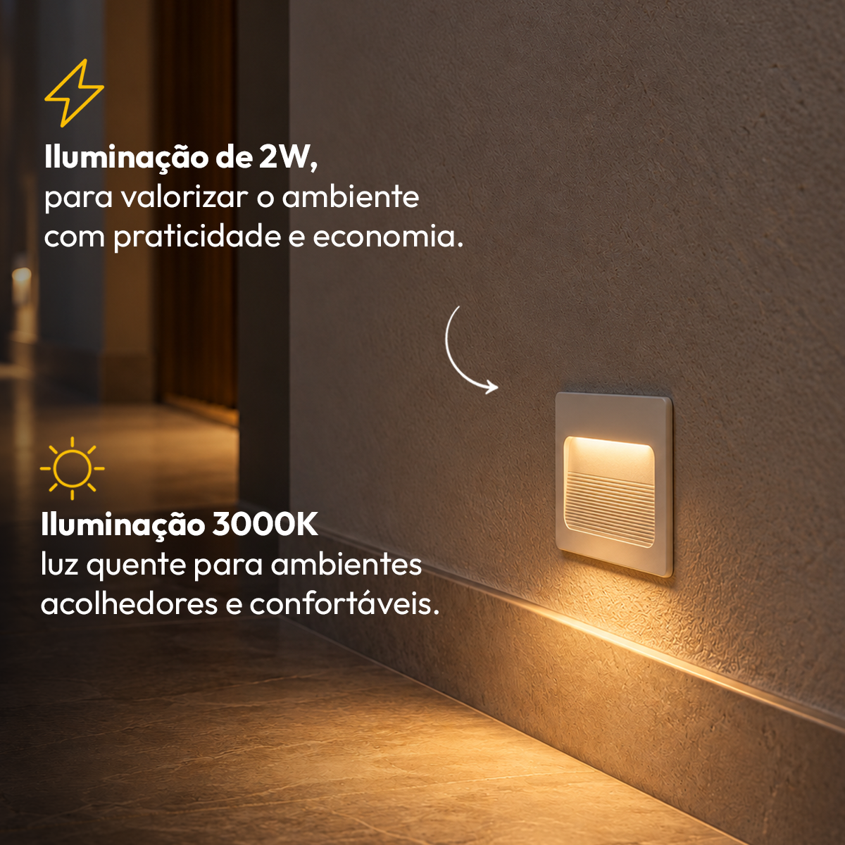 Balizador Led Guia 4x4 2w 3000K Branco Quente Bivolt Ip65 Branco Fosco Alut - ALUT