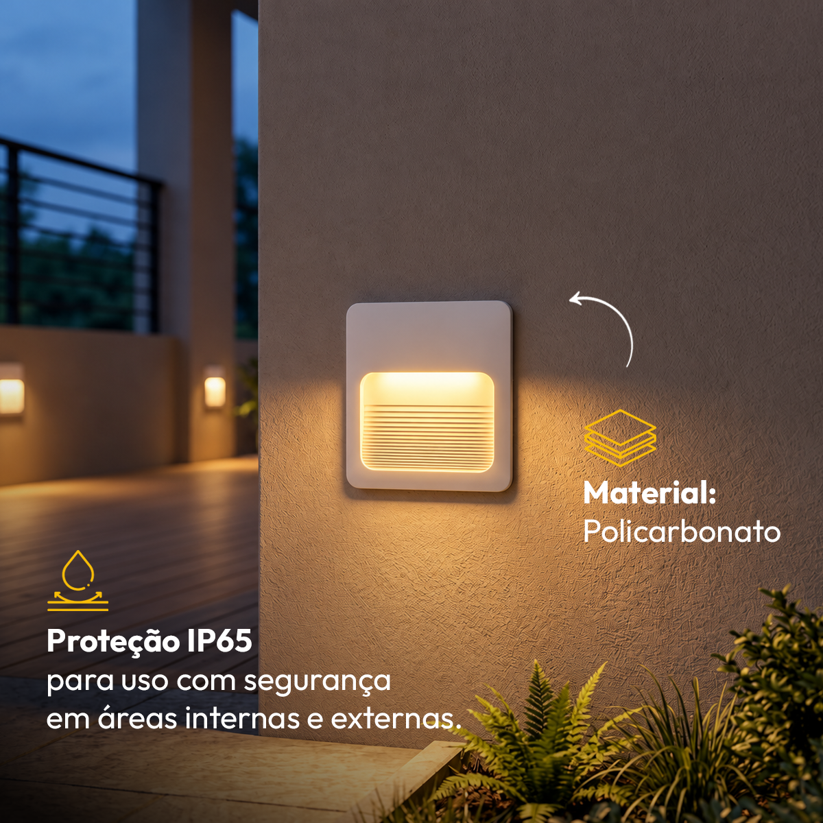 Balizador Led Guia 4x4 2w 3000K Branco Quente Bivolt Ip65 Branco Fosco Alut - ALUT