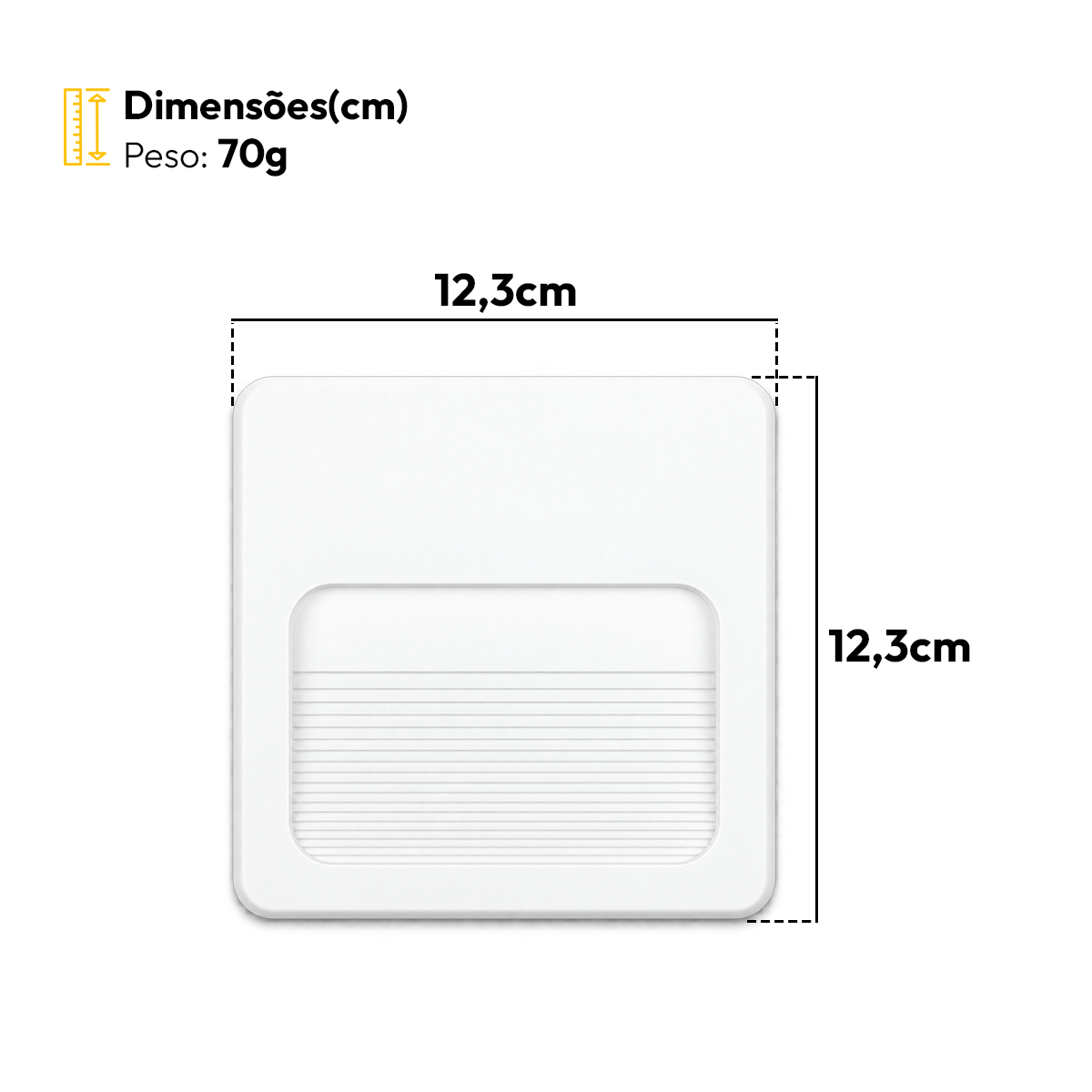 Balizador Led Guia 4x4 2w 3000K Branco Quente Bivolt Ip65 Branco Fosco Alut - ALUT