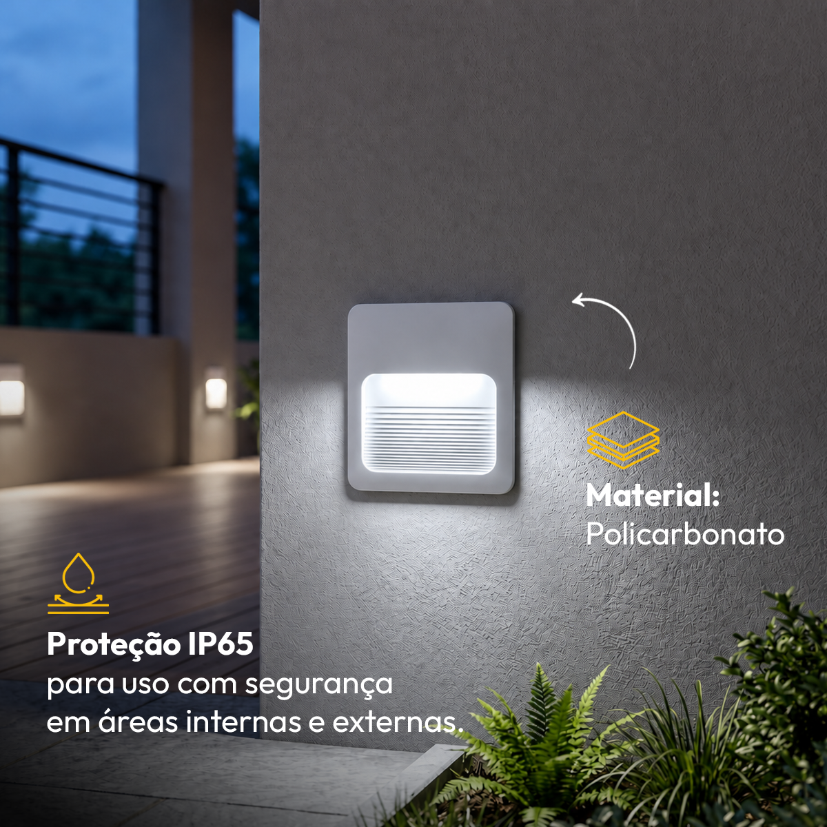 Balizador Led Guia 4x4 2w 6500k Branco Frio Bivolt Ip65 Branco Fosco Alut - ALUT