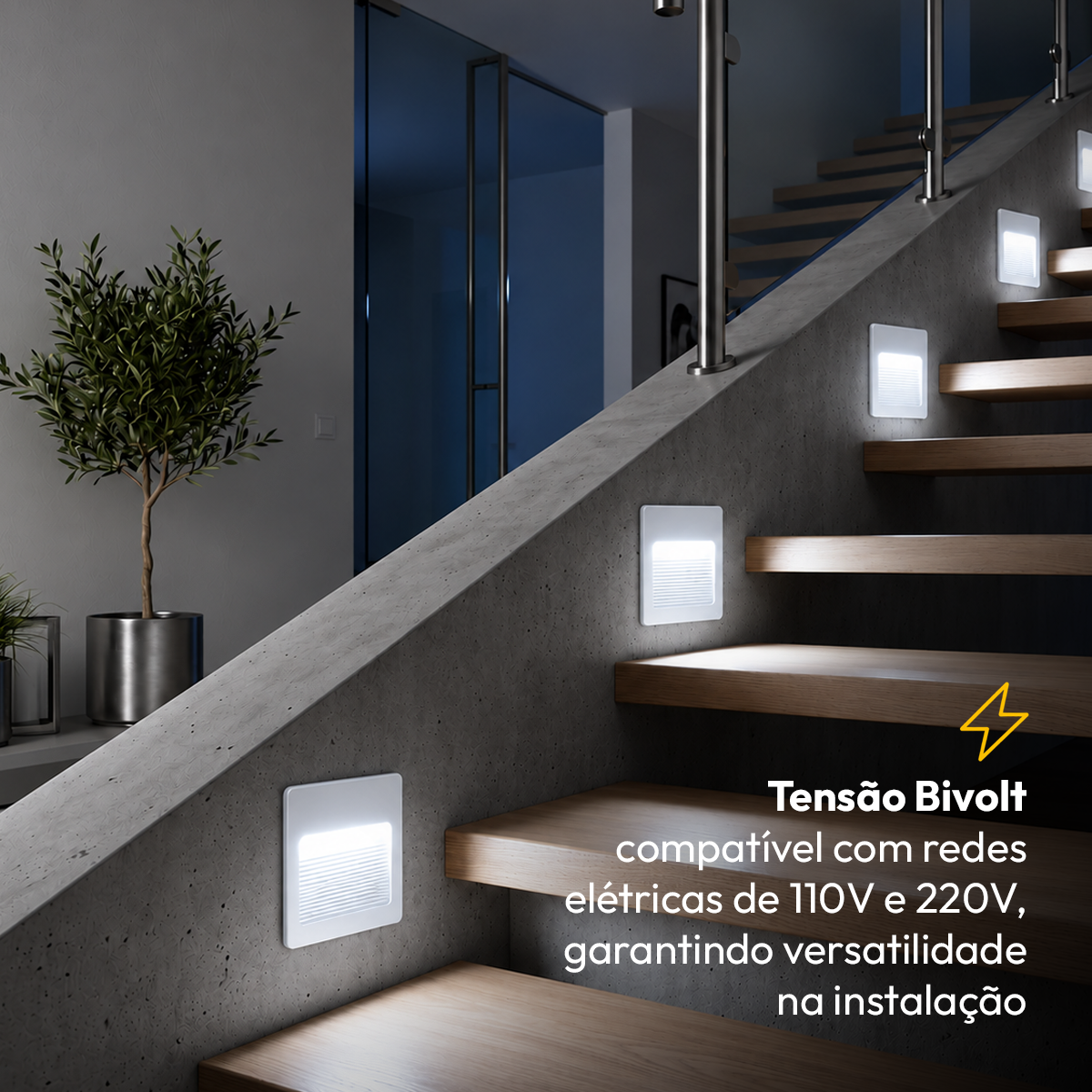 Balizador Led Guia 4x4 2w 6500k Branco Frio Bivolt Ip65 Branco Fosco Alut - ALUT