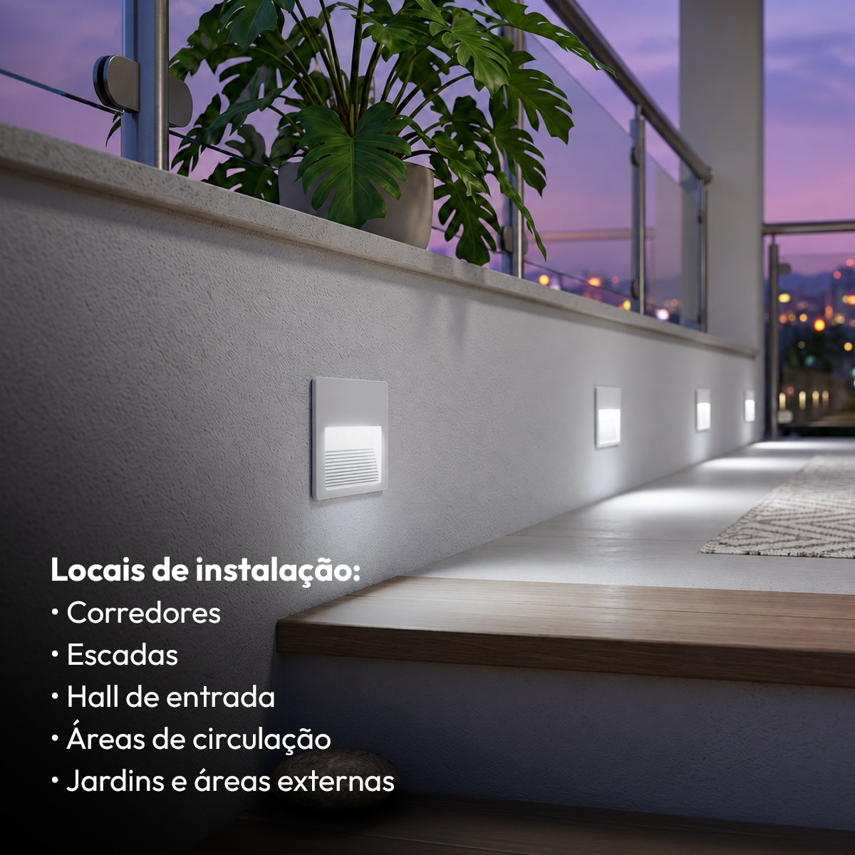 Balizador Led Guia 4x4 2w 6500k Branco Frio Bivolt Ip65 Branco Fosco Alut - ALUT