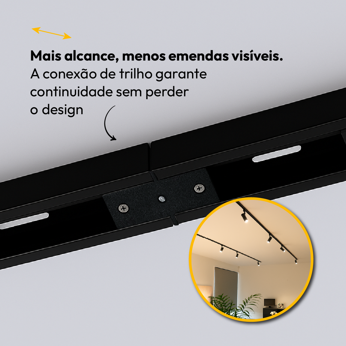 Conector Junção Reta Emenda De Trilho Versalles T1 Alut - ALUT