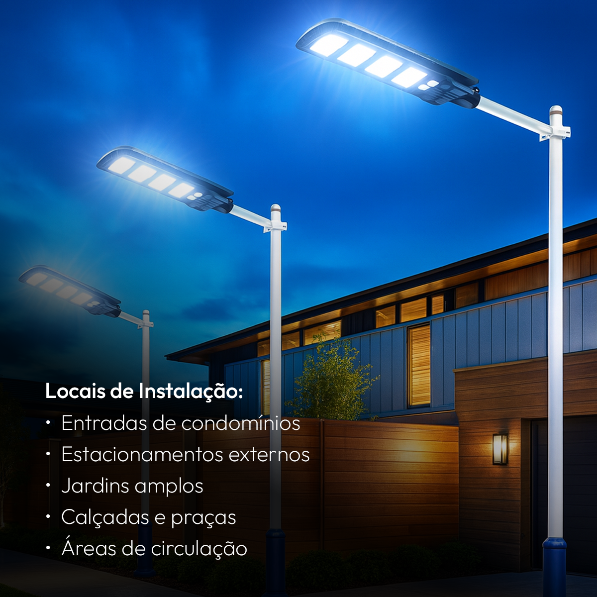 Luminária Led Poste Solar Branco Frio 6500k 120w IP65 Alut