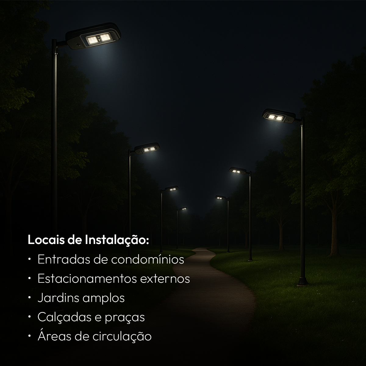 Luminária Led Poste Solar 60w IP65 6500k Branco Frio Alut