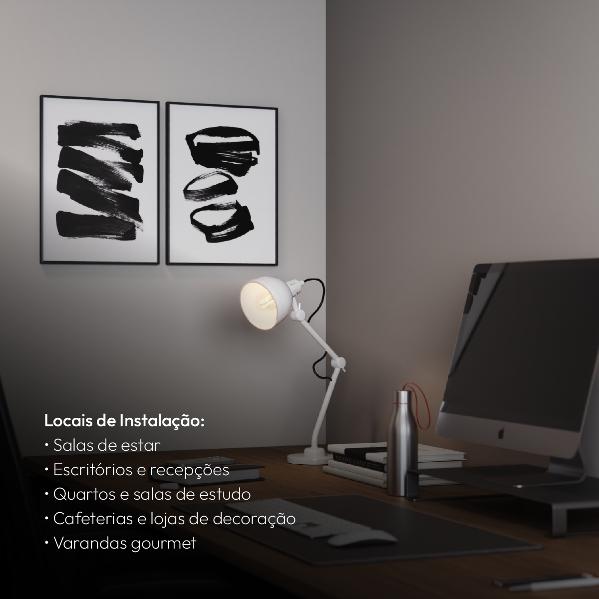 Luminária De Mesa Led Lumix Branco Bivolt 25w E27 Alut