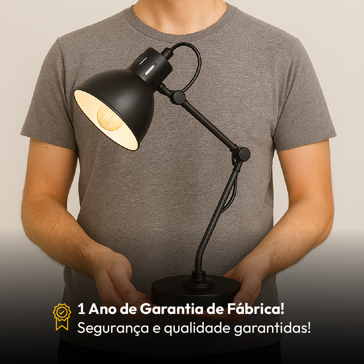 Luminária De Mesa Led Lumix Preto Bivolt 25w E27 Alut