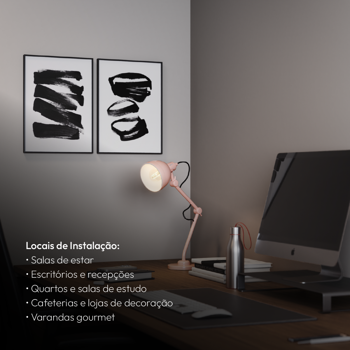 Luminária De Mesa Led Lumix Rosa Bivolt 25w E27 Alut