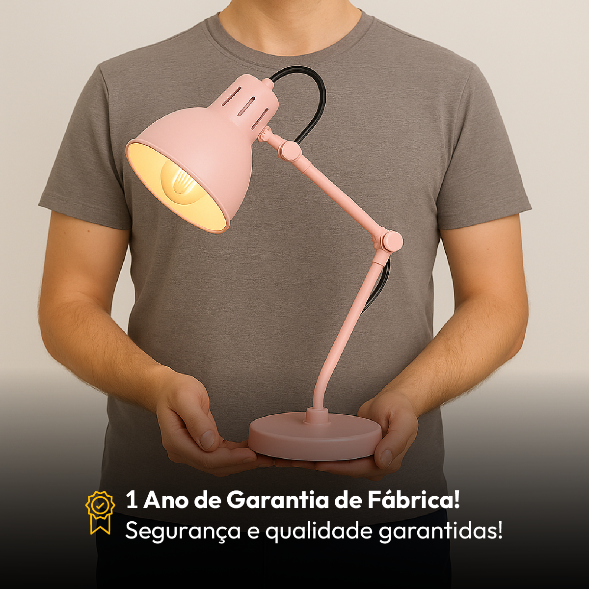 Luminária De Mesa Led Lumix Rosa Bivolt 25w E27 Alut