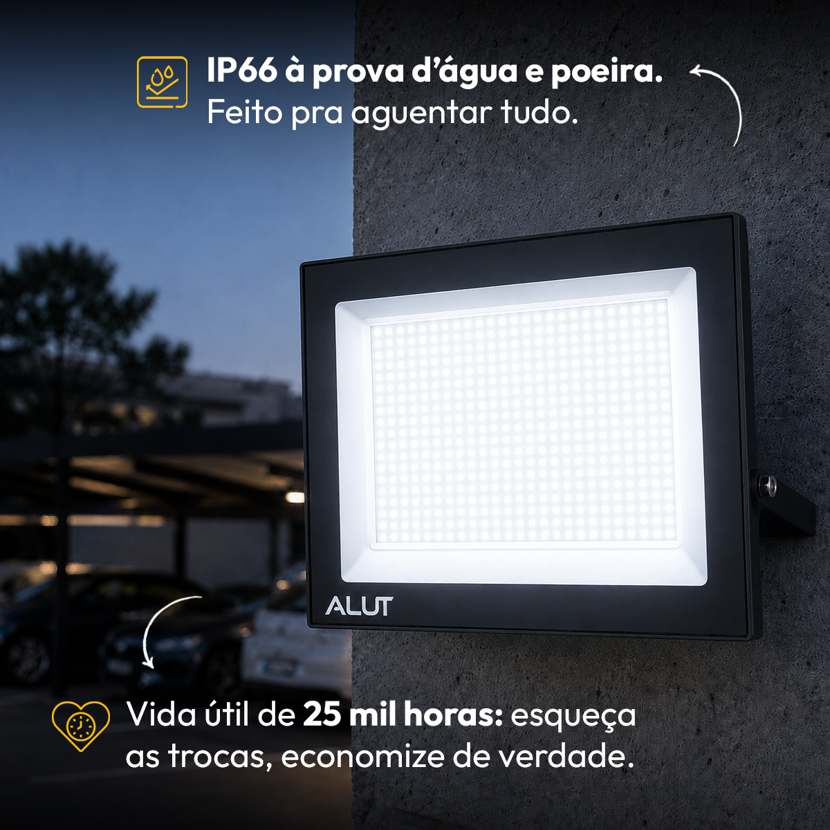 Refletor Led Slim 250w Branco Frio 6500k Branco Frio Bivolt IP65 Alut