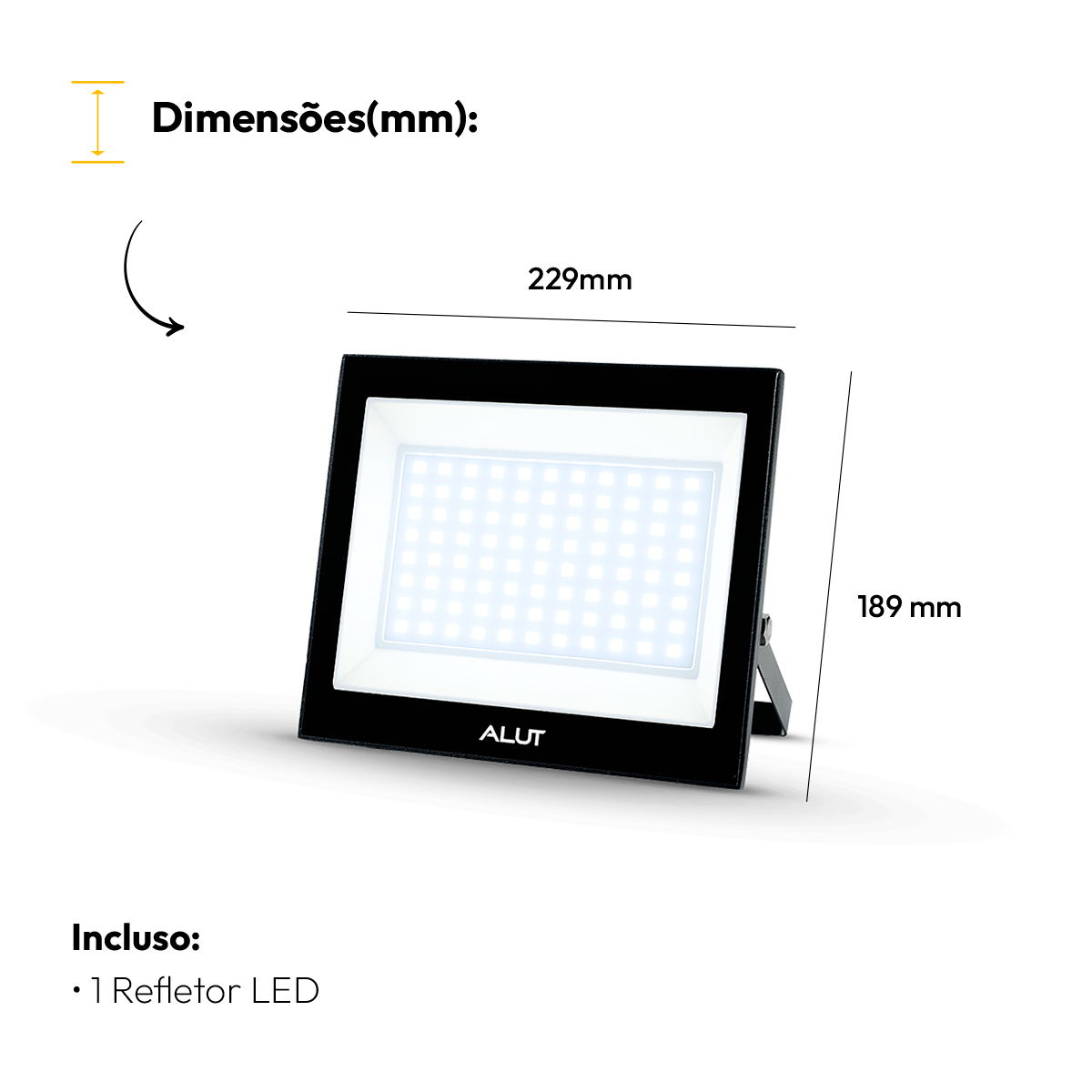 Refletor Led Slim 250w Branco Frio 6500k Bivolt IP65 Alut