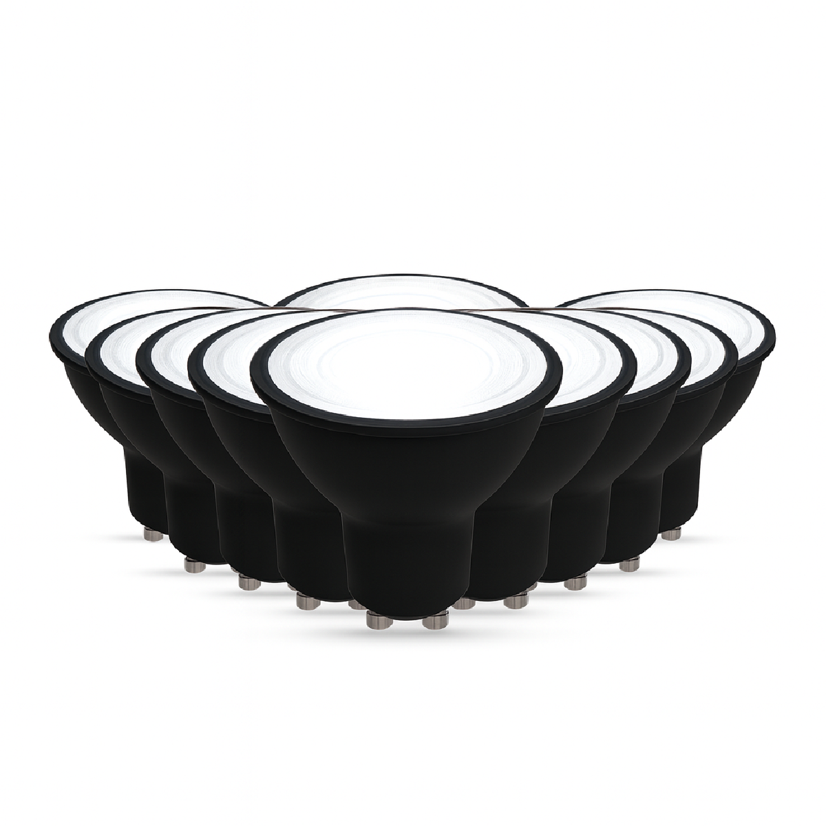 Kit 10 Lampada Led Dicróica MR16 4,8w 6500k Branco Frio GU10 110v/220v Preto Alut By Avant