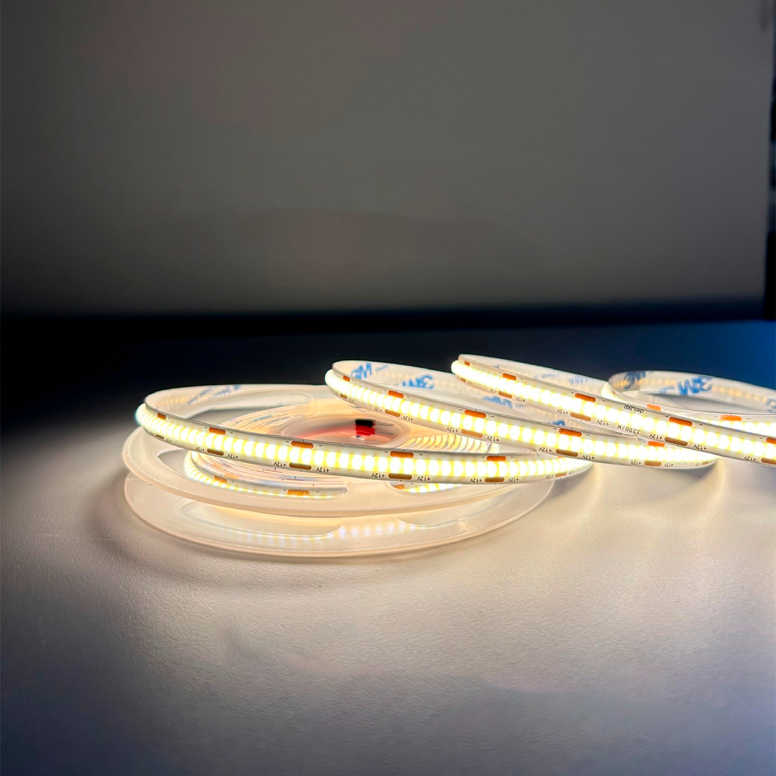 Fita Led 5m Cob 15w 3000k Branco Quente 12v Alut