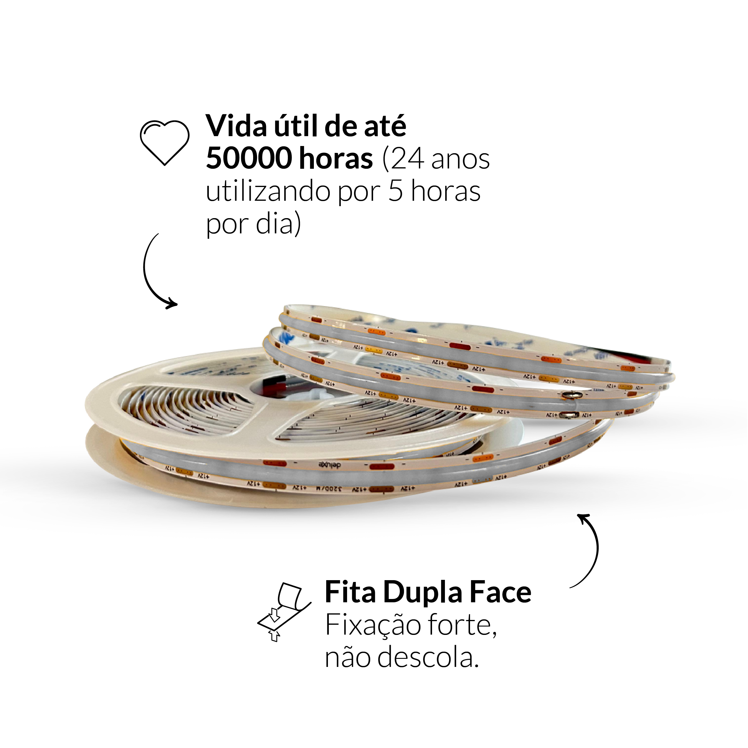 Fita Led 5m Cob 15w RGB Colorido 12v Alut