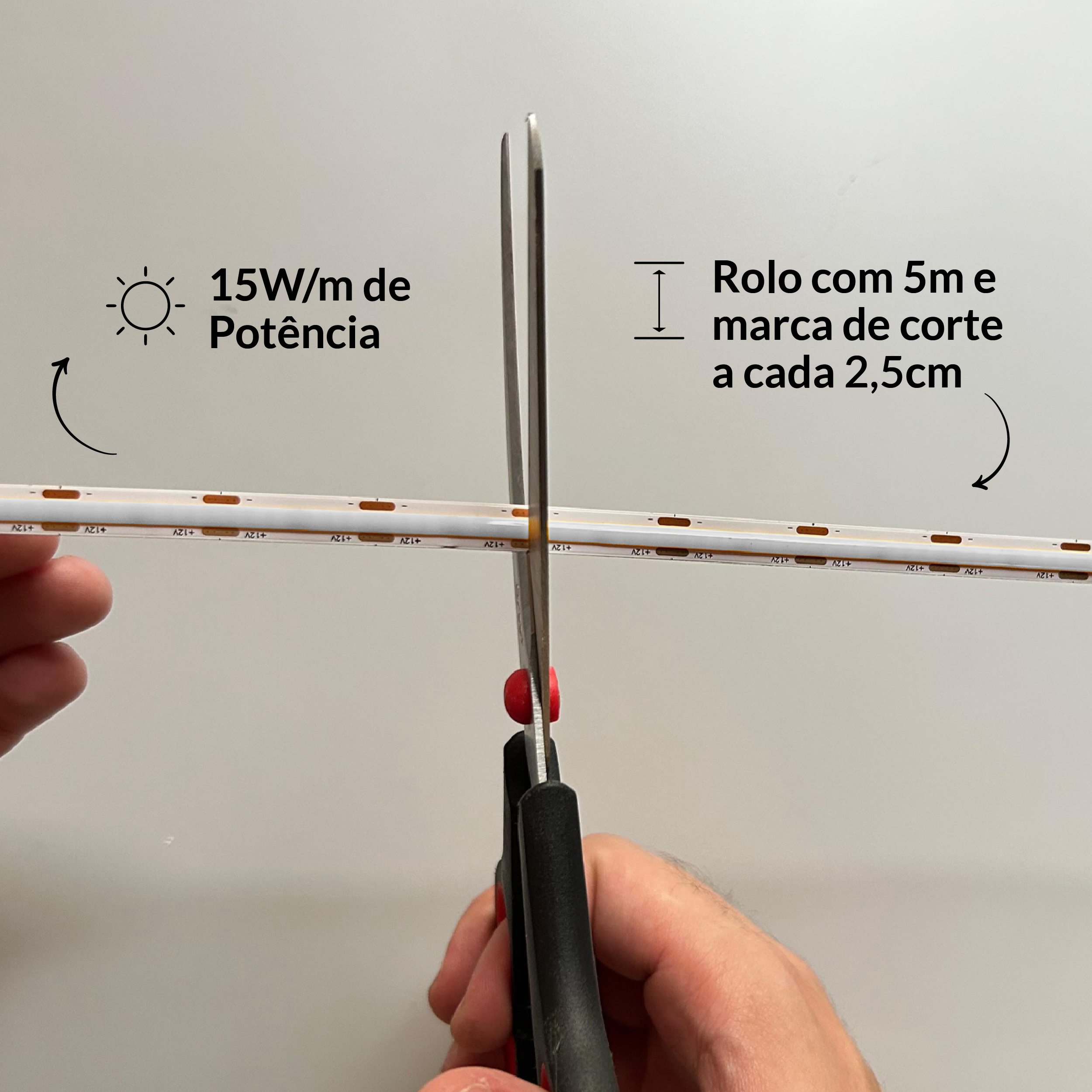 Fita Led 5m Cob 15w RGB Colorido 12v Alut