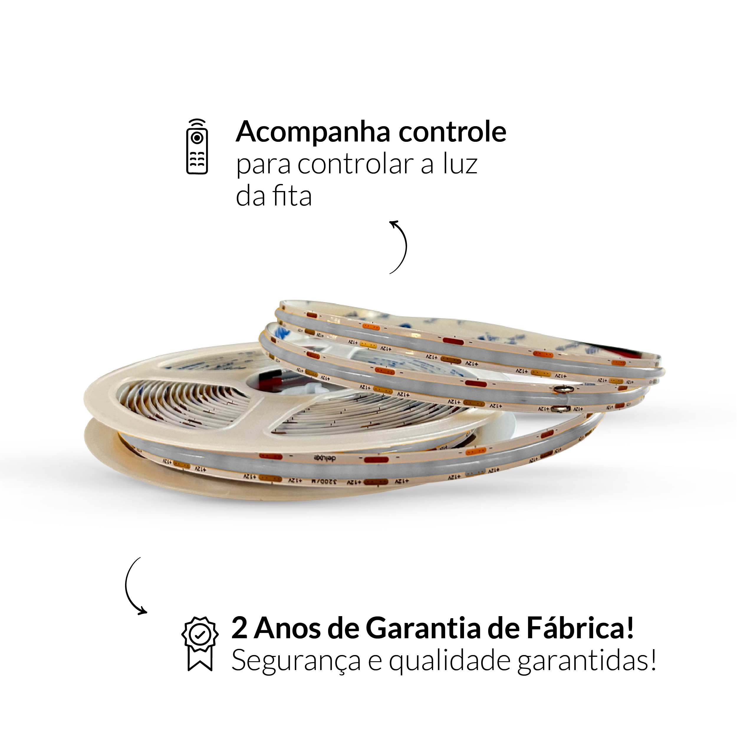 Fita Led de 5m 320 Leds Cob 8w RGB Colorido 12v Alut