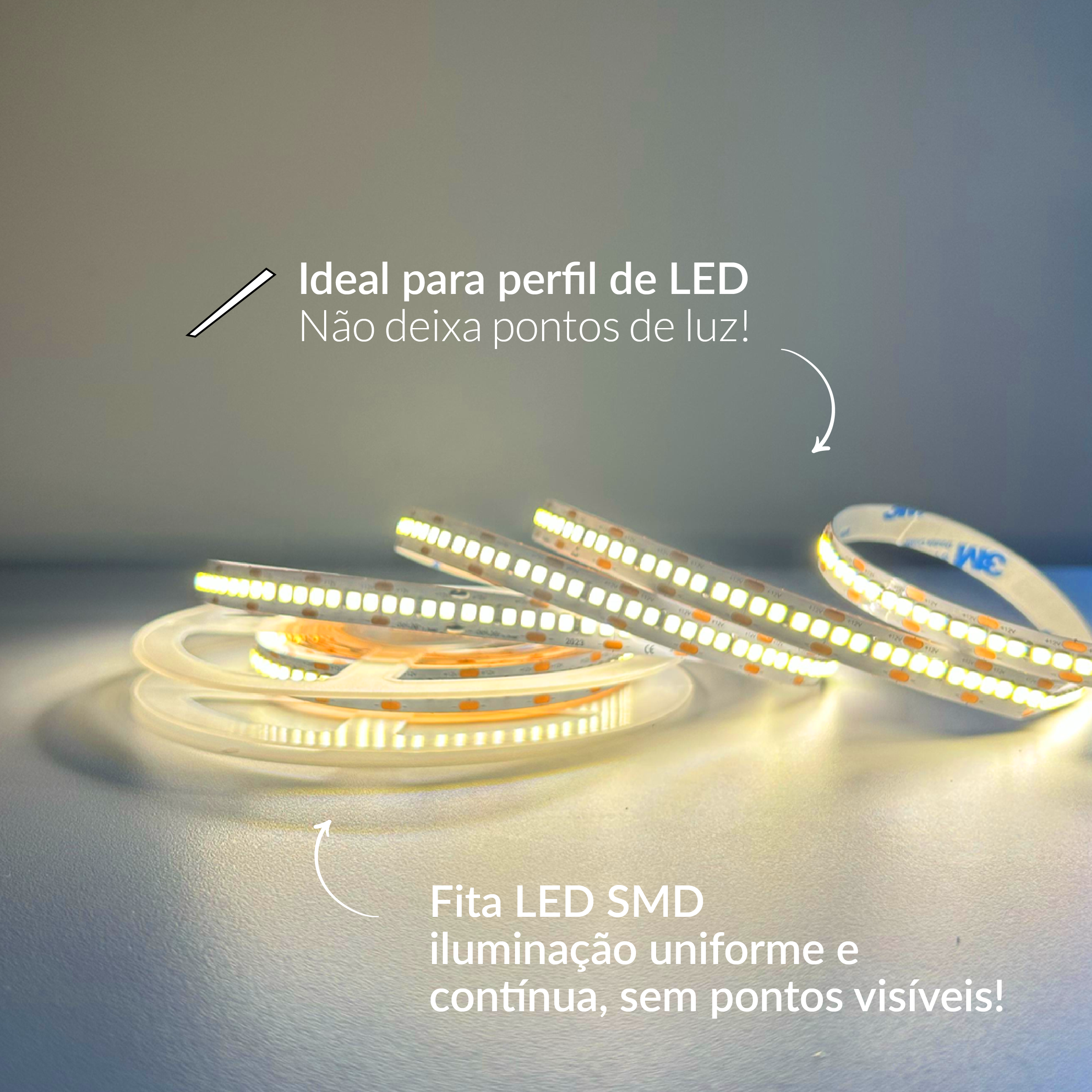 5m Fita Led Celeste 10w 3000k Branco Quente 12v Alut