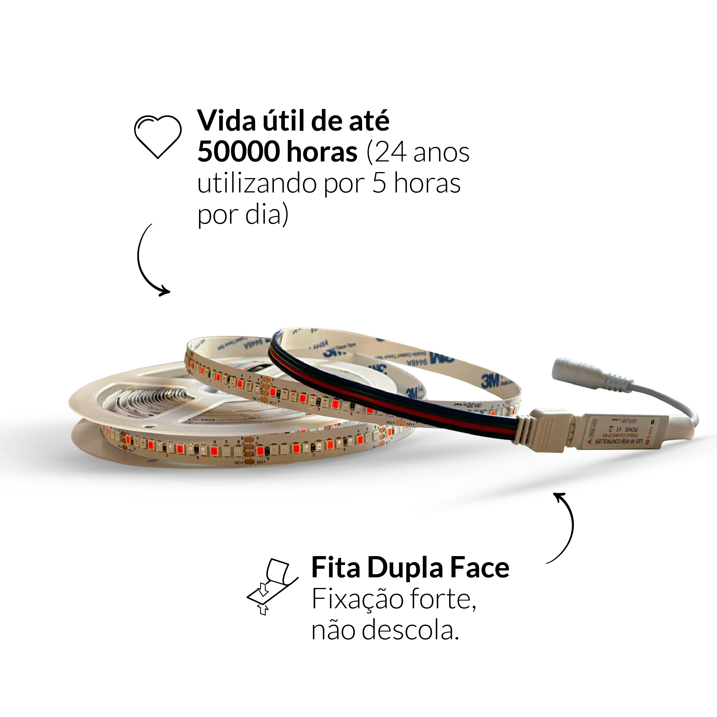Fita Led Celeste 5m 20w RGB Colorido 12v Alut