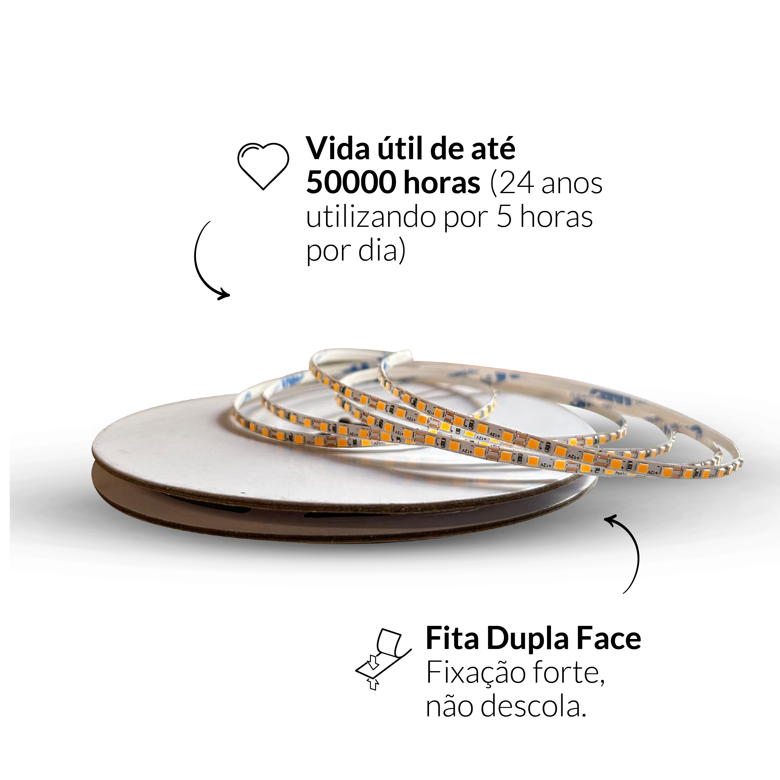 Fita Led Celeste 5m Slim 8w 6500k Branco Frio 12v Alut