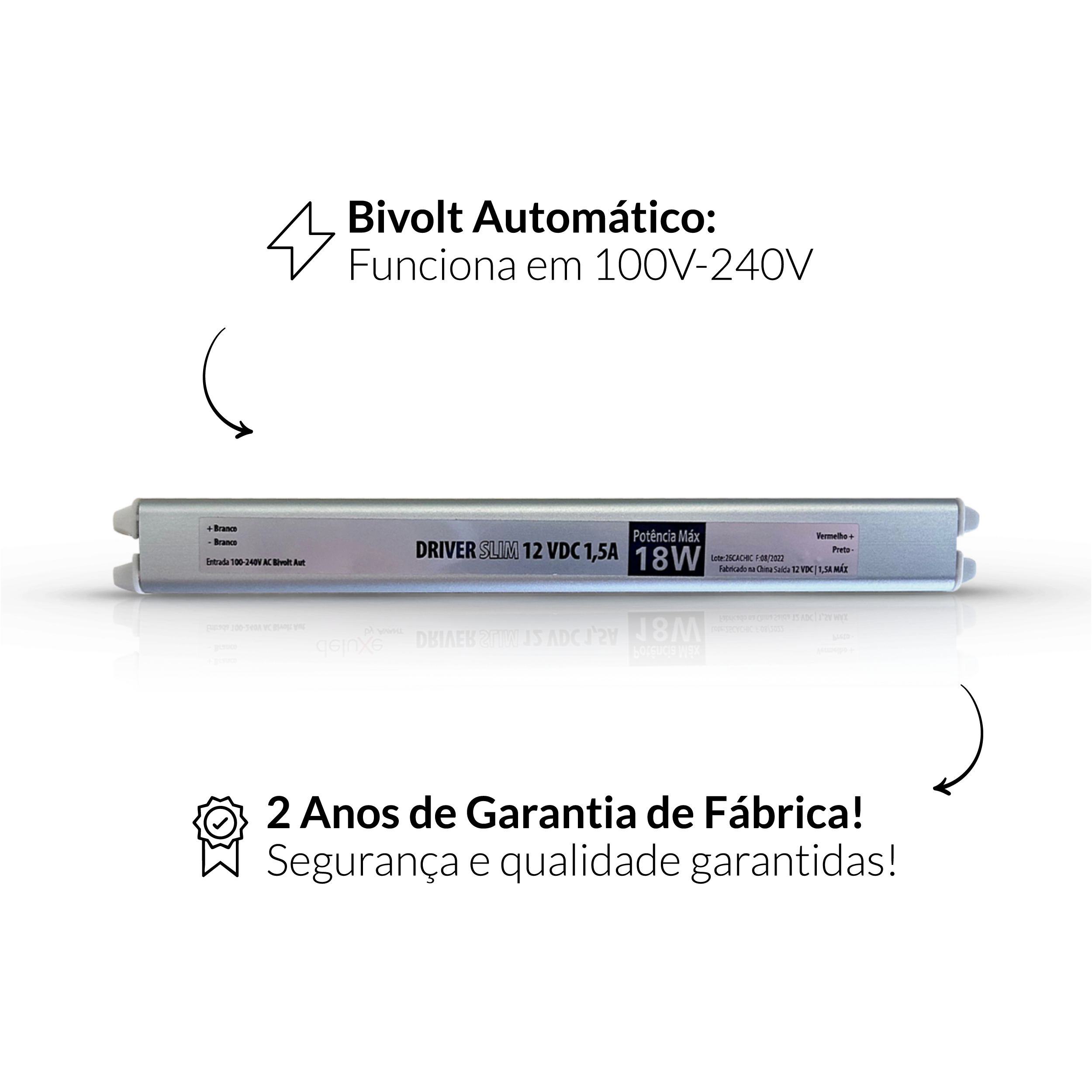 Fonte driver Slim 18w 1.5a Bivolt Alut