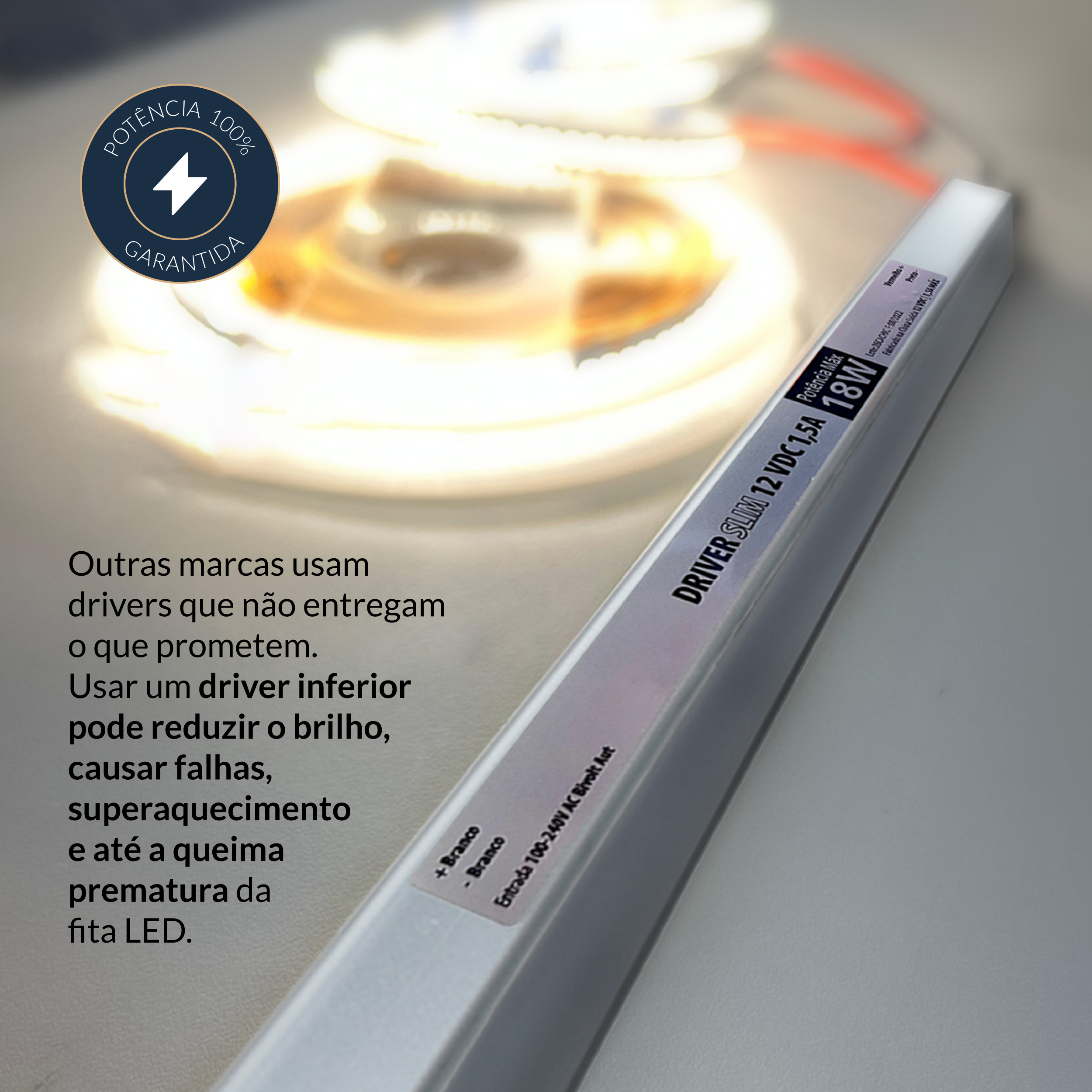 Fonte driver Slim 18w 1.5a Bivolt Alut