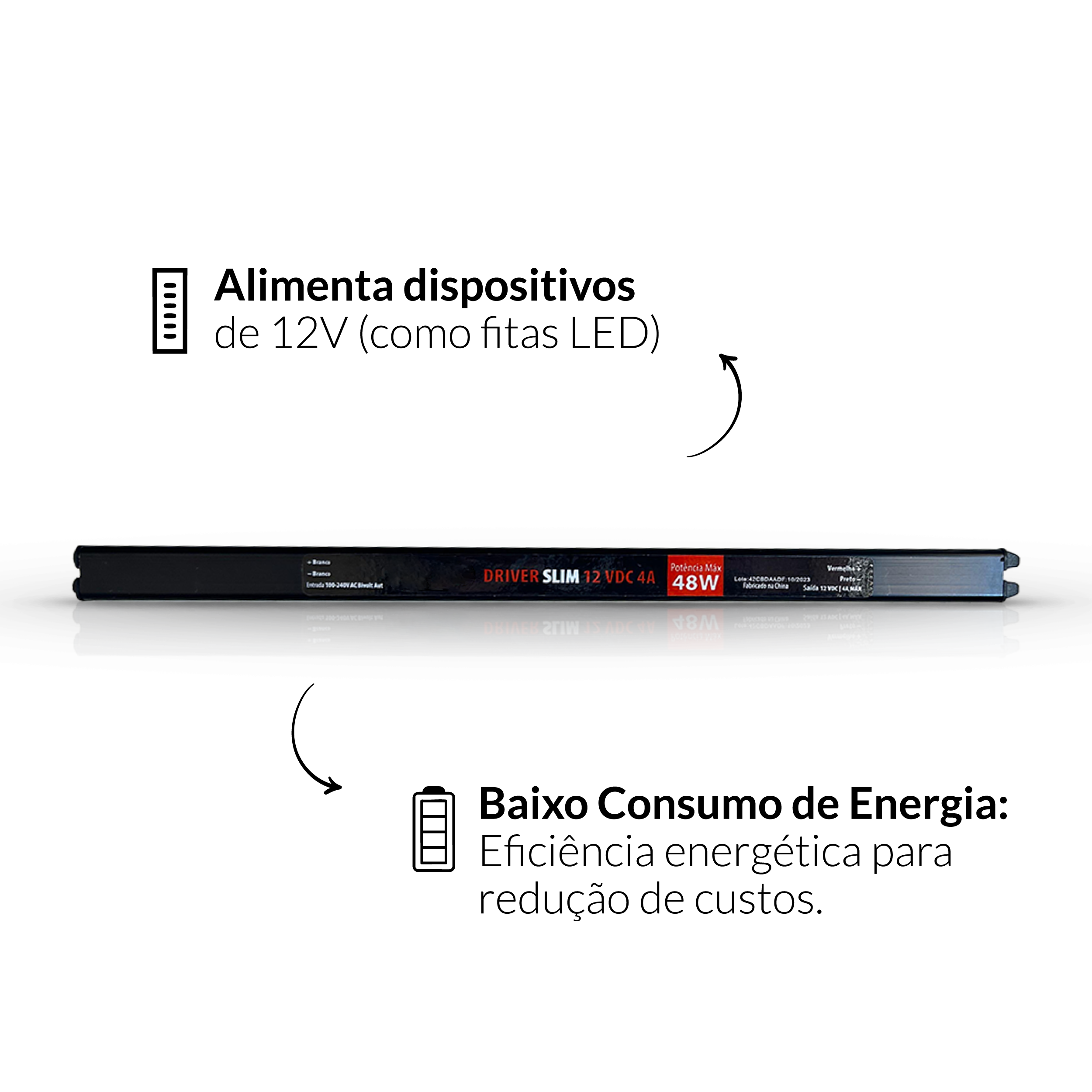 Fonte driver Slim 48w 4a Bivolt Alut