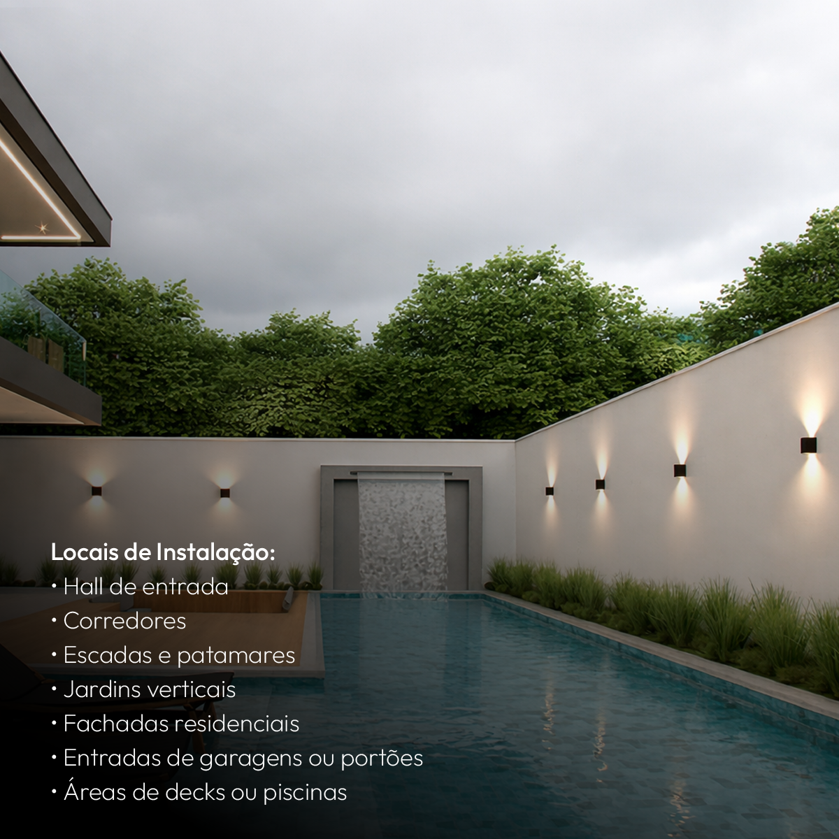 Arandela Duplo Facho Led Aura 4w 3000k Branco Quente Ip65 Café Alut