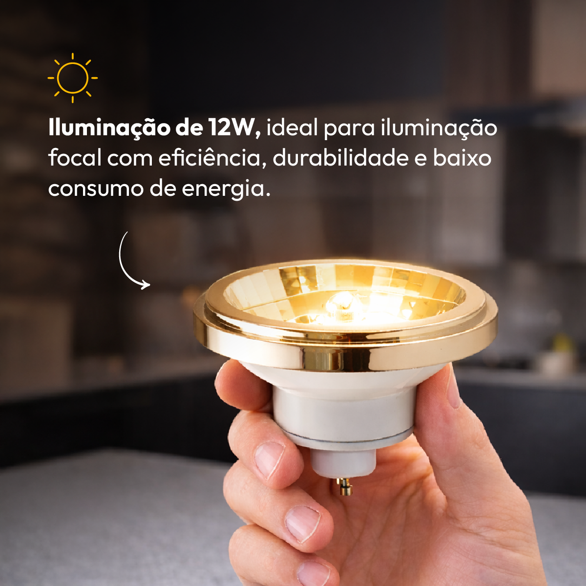 Lâmpada Led Ar111 12w 2700k Branco Quente GU10 Bivolt Branco Alut