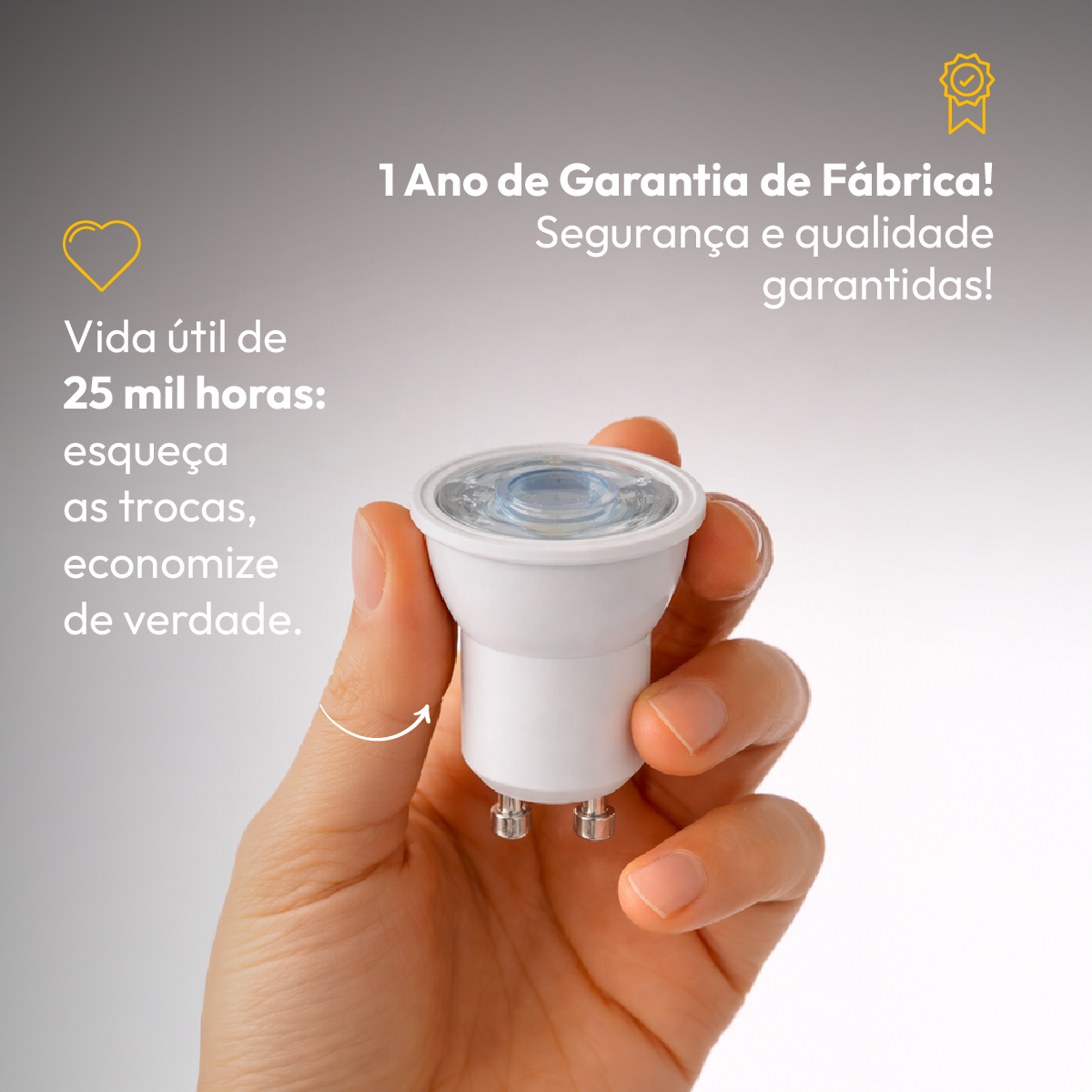Lâmpada Led Dicróica MR11 4w 3000k Branco Quente GU10 Bivolt Branco Alut