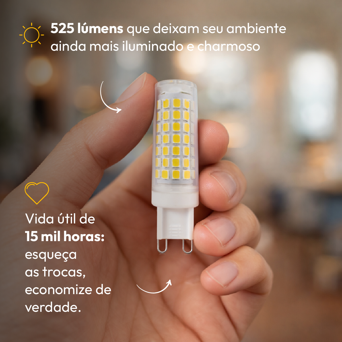 Kit 10 Lâmpada Led Luxpin Points 8w 6500k Branco Frio G9 220v Branco Alut