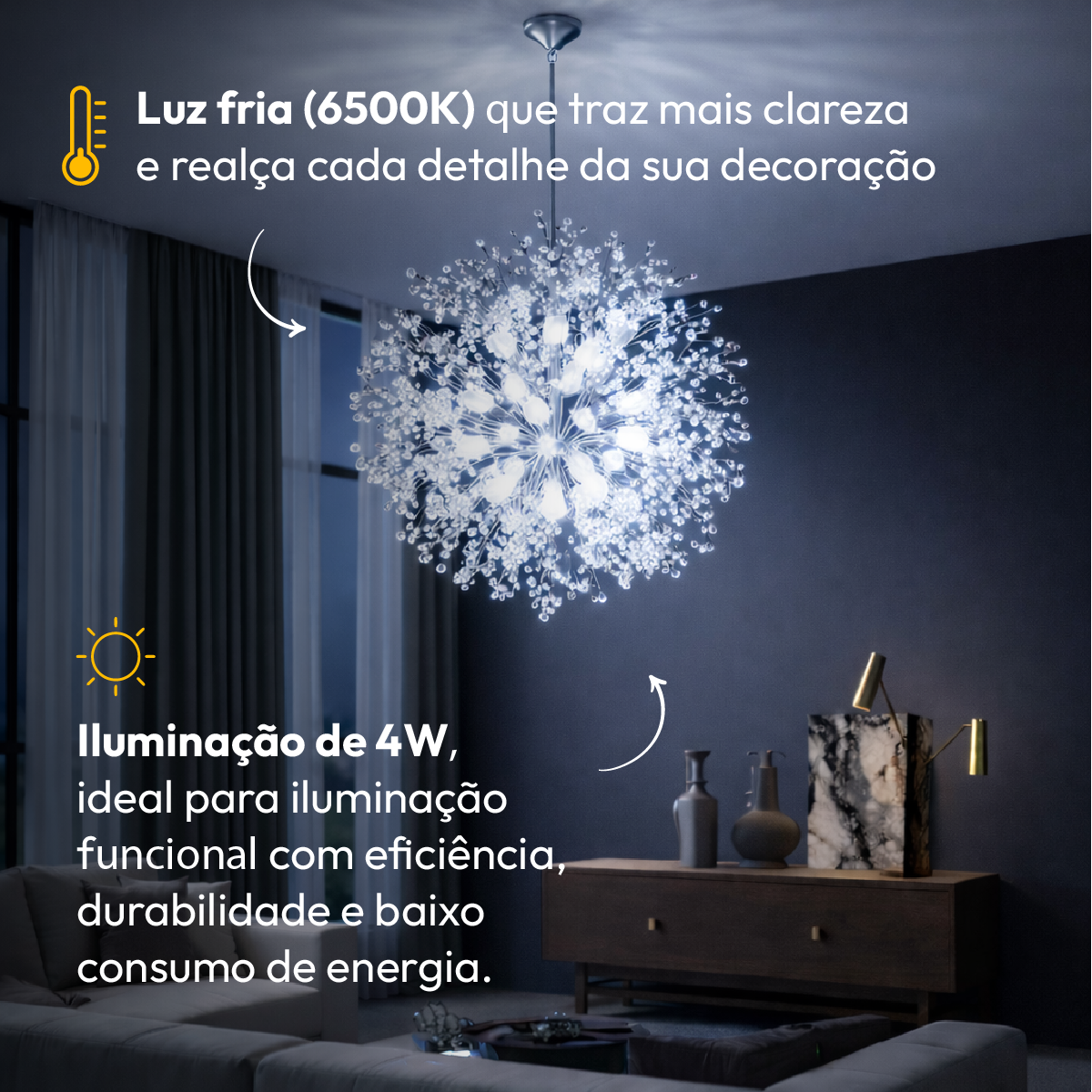 Kit 3 Lampada Led Luxpin Lac 4w 6500k Branco Frio G9 127v Branco Alut By Avant