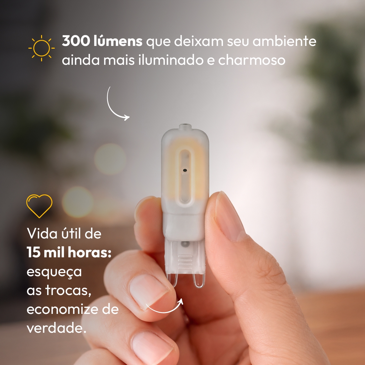 Kit 3 Lampada Led Luxpin Lac 4w 2700k Branco Quente G9 127v Branco Alut By Avant