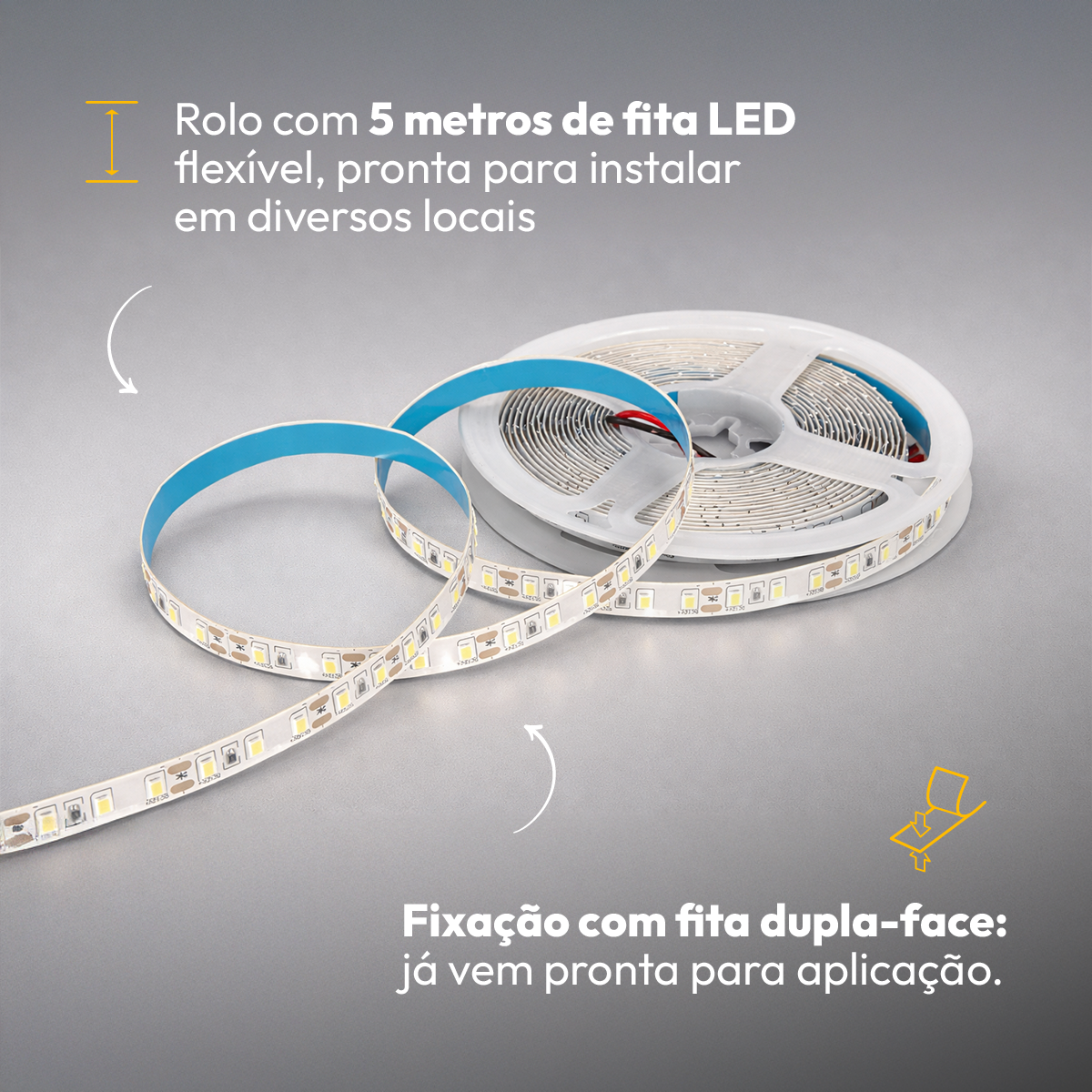 Fita Led Allure Smd 5m 10w 3000k Branco Quente 12v Alut