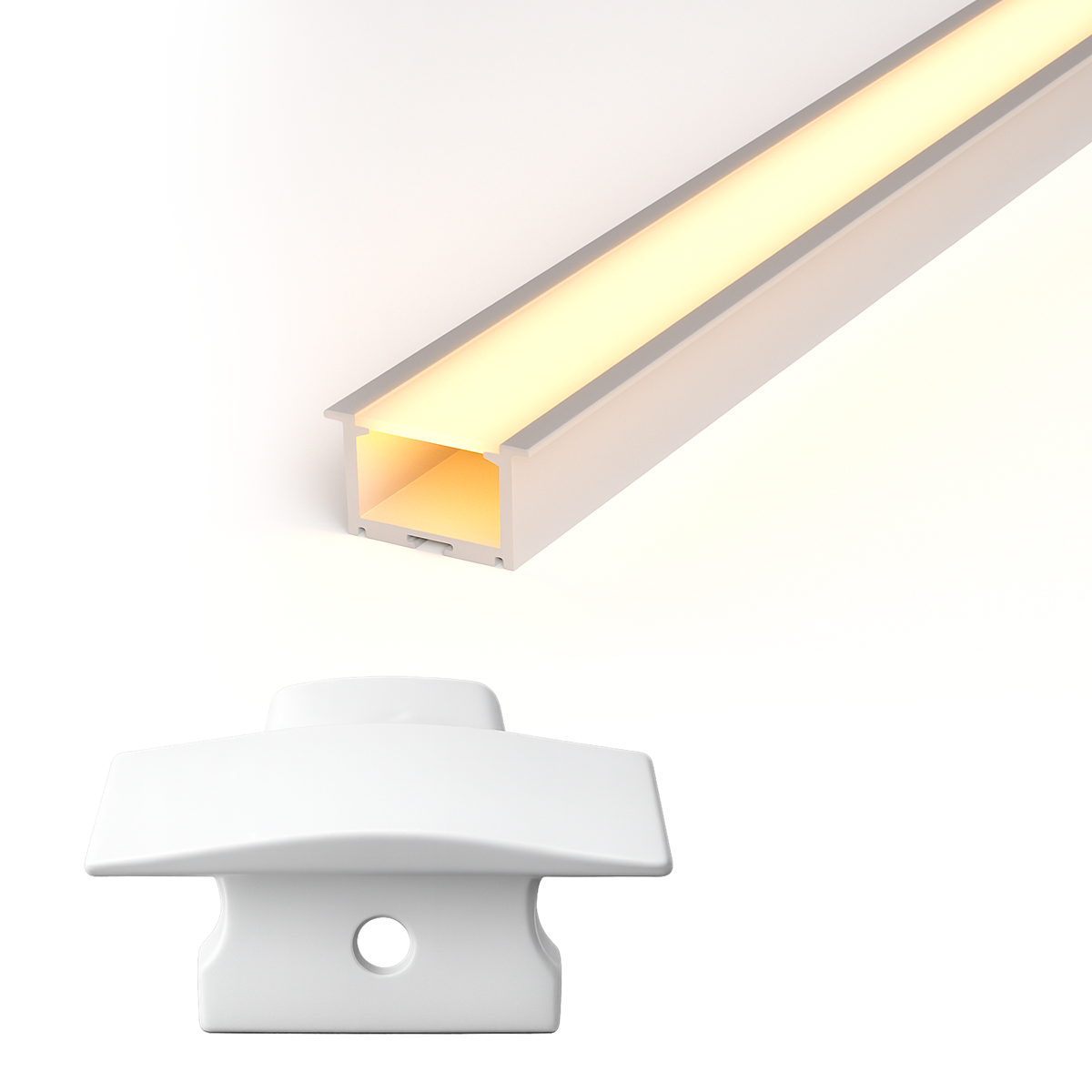 Kit 10 Tampas de Perfil Risque Inside 24x15mm Com furo Branco Alut