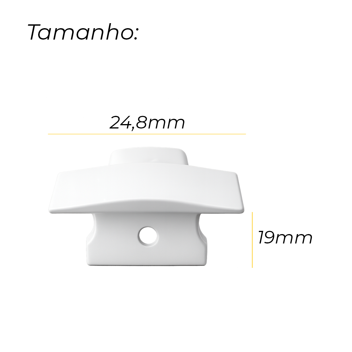 Kit 10 Tampas de Perfil Risque Inside 24x15mm Com furo Branco Alut