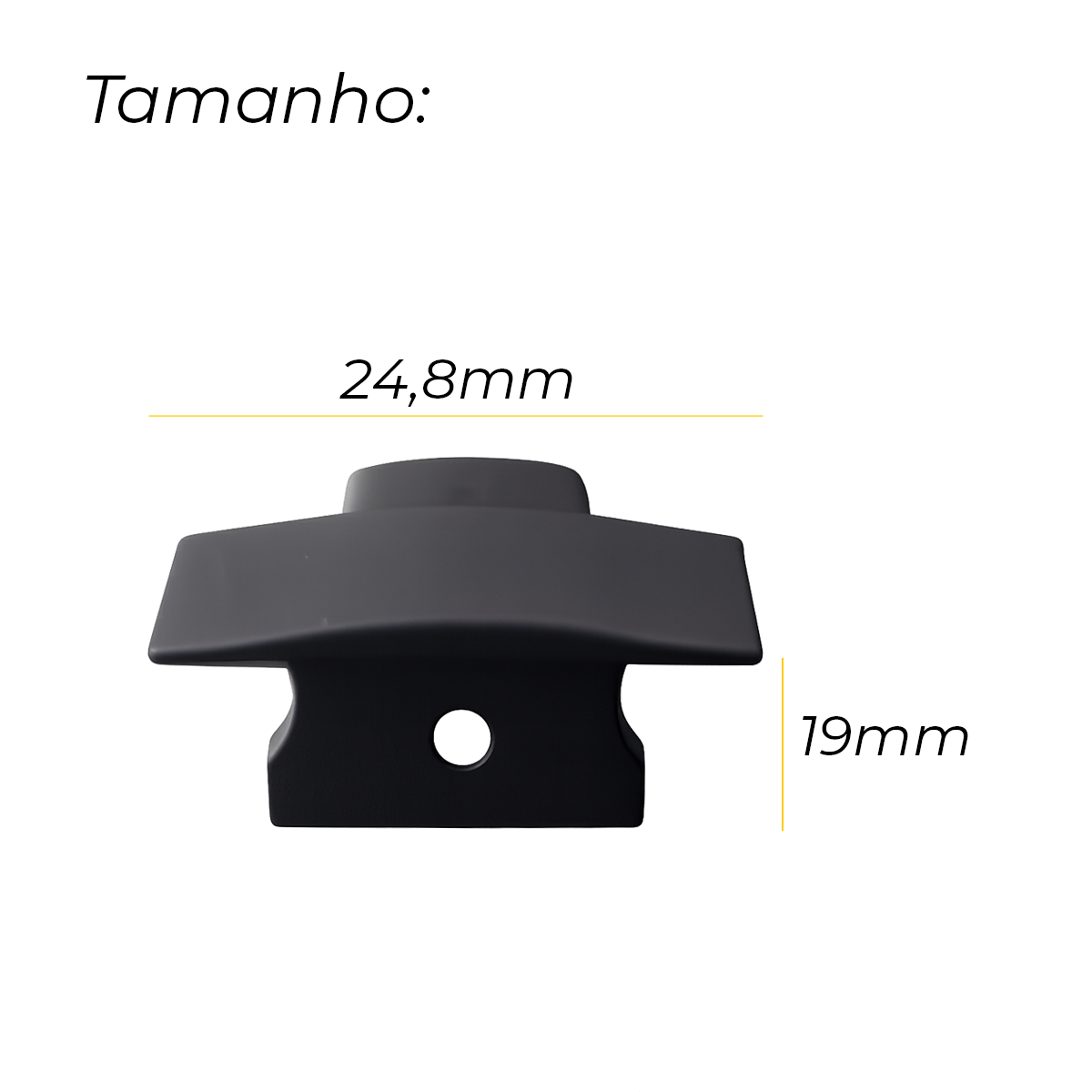 Kit 10 Tampas de Perfil Risque Inside 24x15mm Com furo Preto Alut