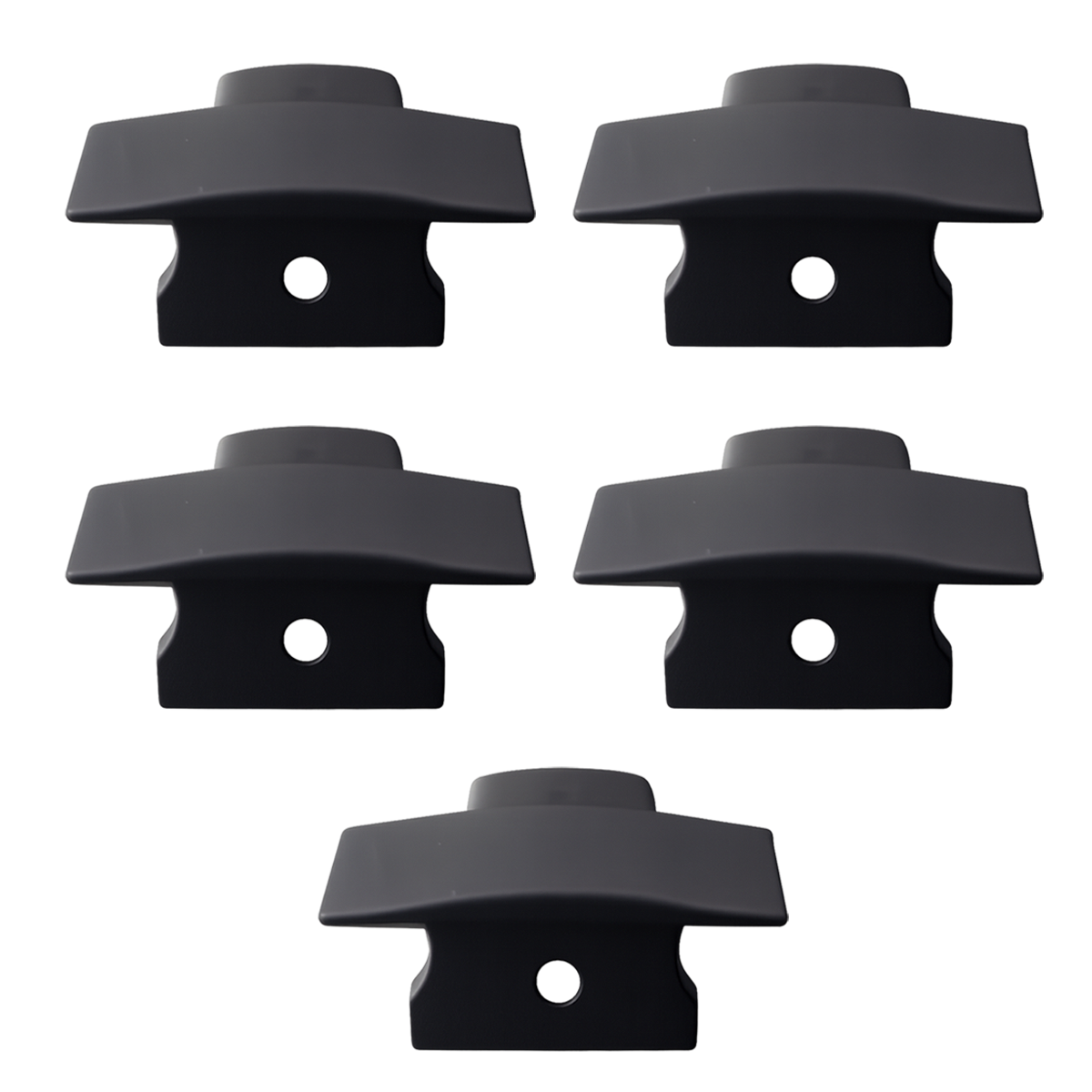 Kit 10 Tampas de Perfil Risque Inside 24x15mm Com furo Preto Alut