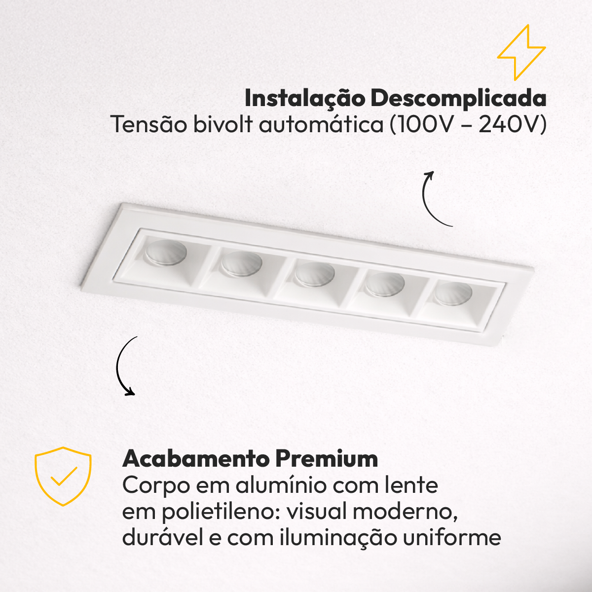 Spot Led Dots 10w 2700k/6500K Branco Quente/Frio 110v/220v Bivolt Embutir Branco Alut