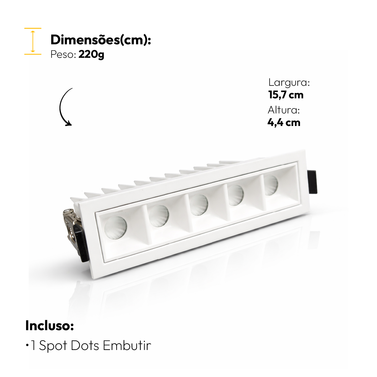Spot Led Dots 10w 2700k/6500K Branco Quente/Frio 110v/220v Bivolt Embutir Branco Alut