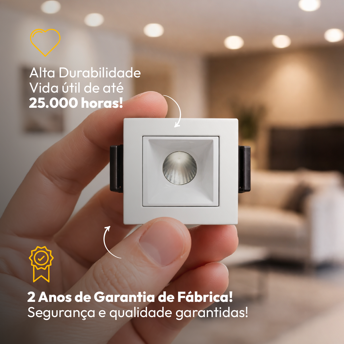 Spot Led Dots 2w 2700k/6500K Branco Quente/Frio 110v/220v Bivolt Embutir Branco Alut