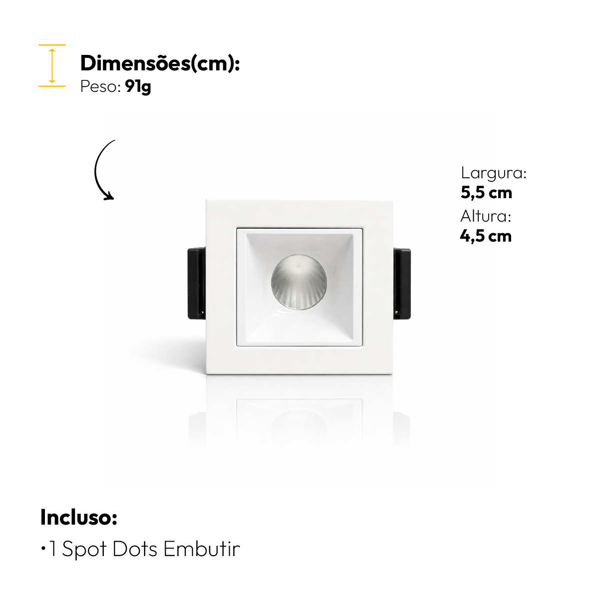 Spot Led Dots Embutir 2W 2700k/6500K Branco  Bivolt Alut