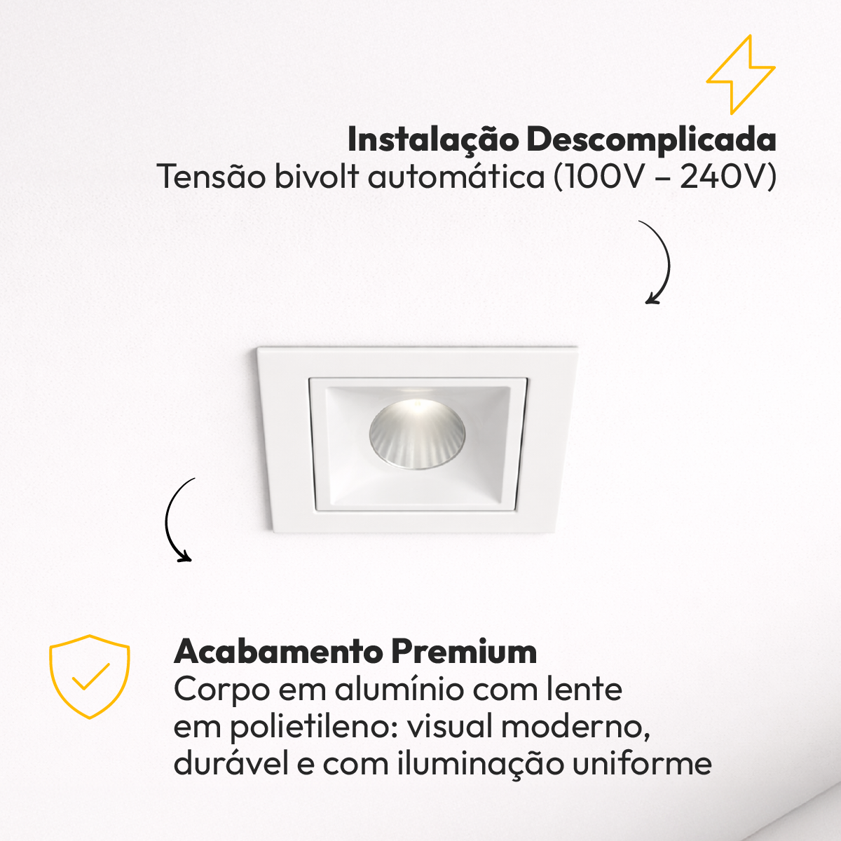 Spot Led Dots Embutir 2W 2700k/6500K Branco  Bivolt Alut