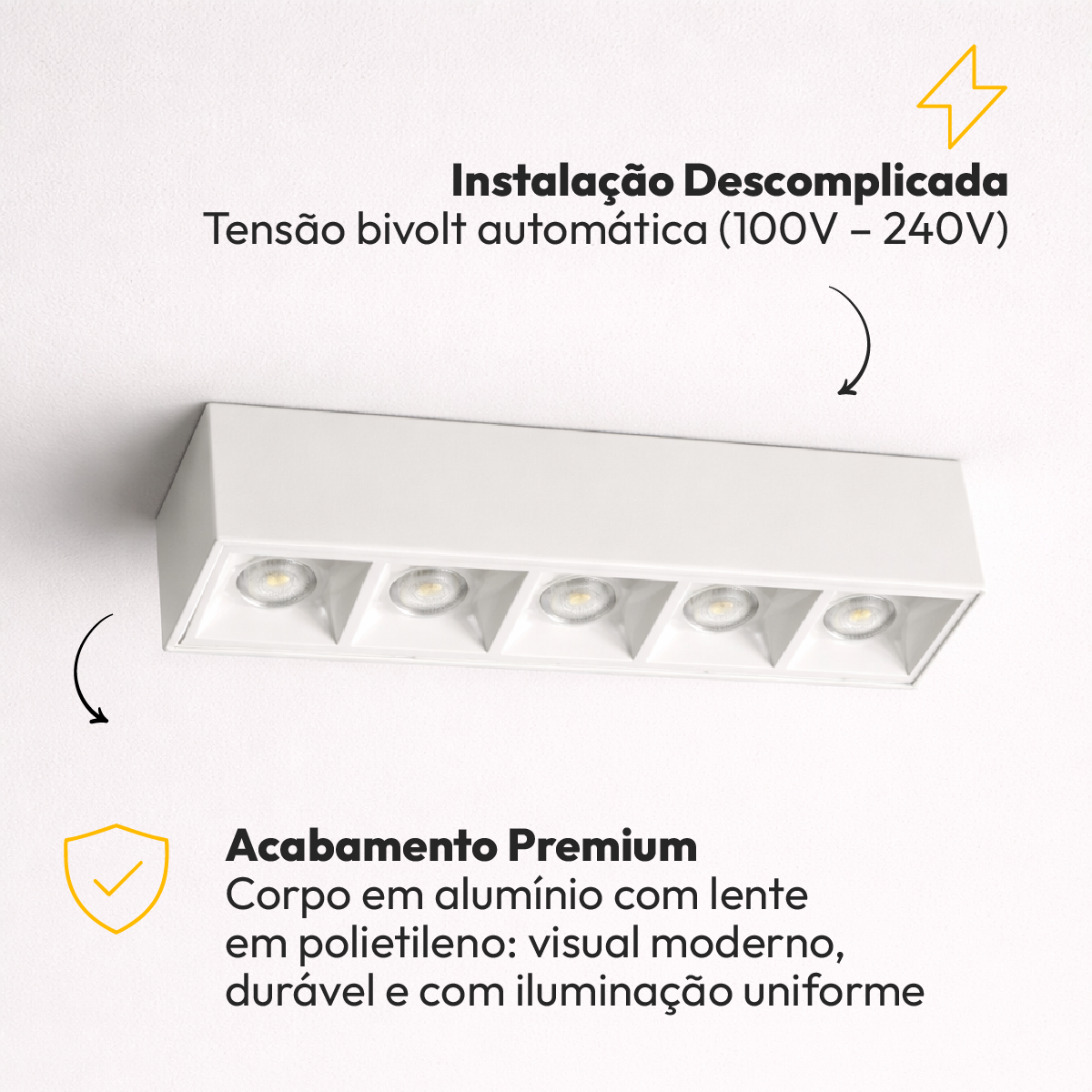 Spot Led Dots Sobrepor 10W 2700k/6500K Branco Bivolt Alut
