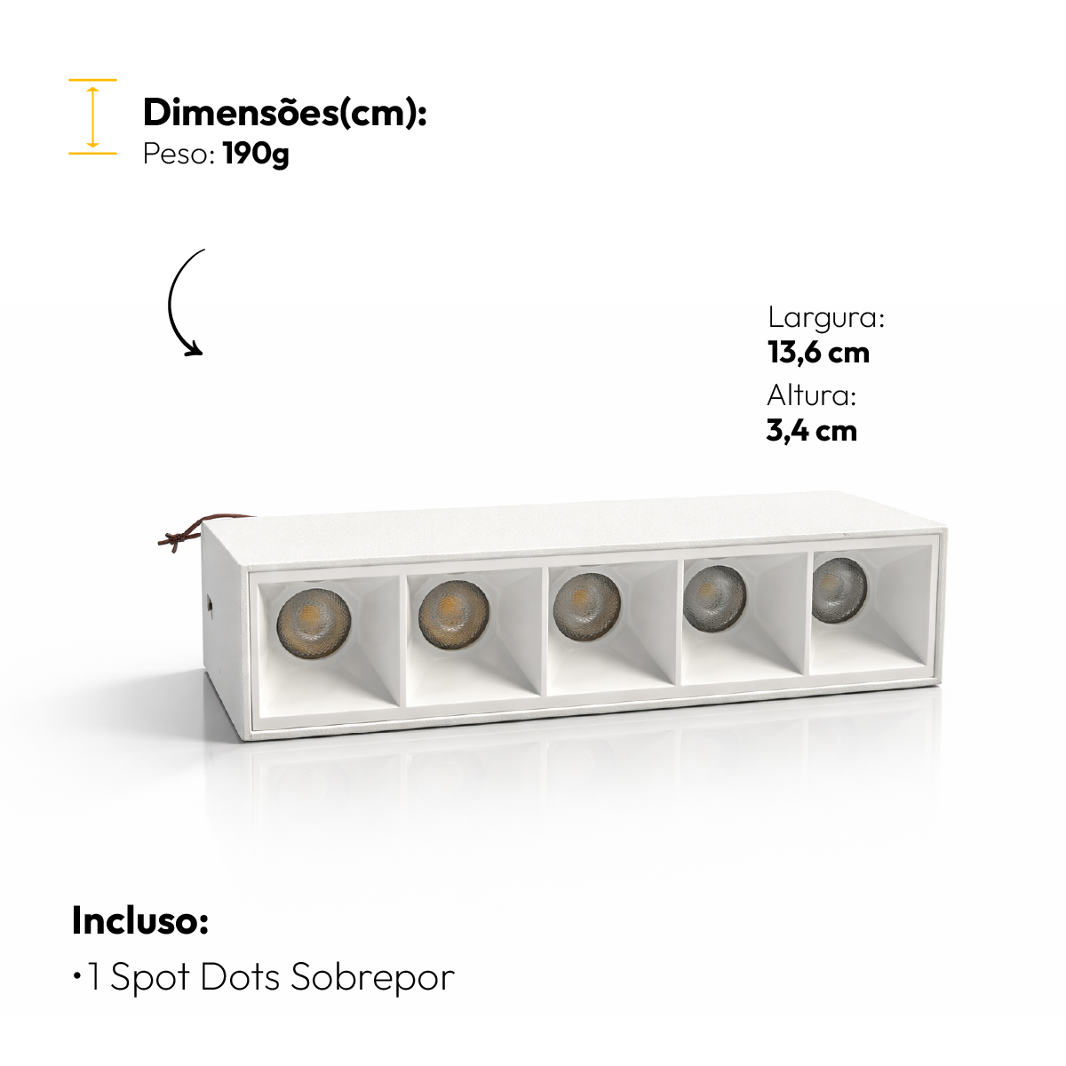 Spot Led Dots Sobrepor 10W 2700k/6500K Branco Bivolt Alut