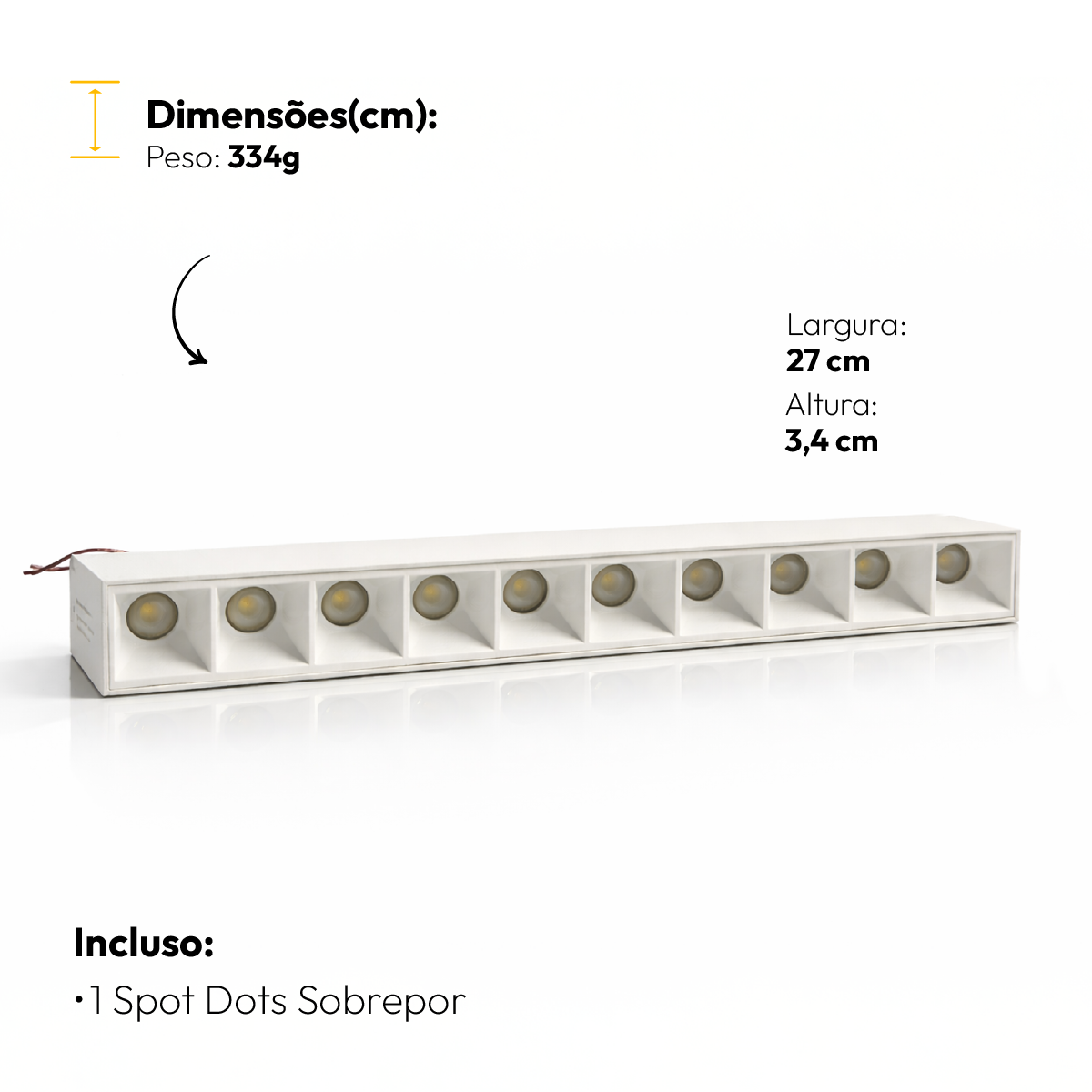 Spot Led Dots Sobrepor 20W 2700k/6500K Branco Bivolt Alut